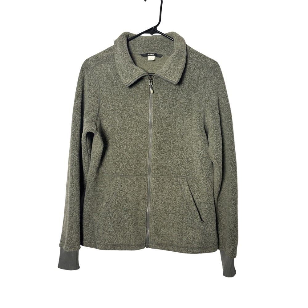 REI Co-op Womens Fleece Jacket Small Green Full Zip Sherpa Gorpcore Outdoorsy